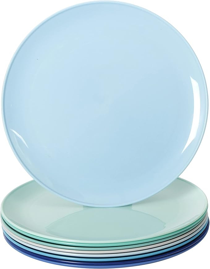 Youngever 8 Inch Plastic Plates, Small Plates, Dinner Plates, Snack Plates, Set of 9 (Coastal Col... | Amazon (CA)