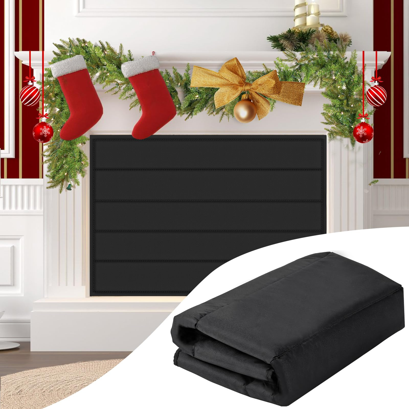 Fireplace Cover, Magnetic Fireplace Blocker Blanket Stops Heat Loss, Indoor Fireplace Draft Stopp... | Amazon (US)