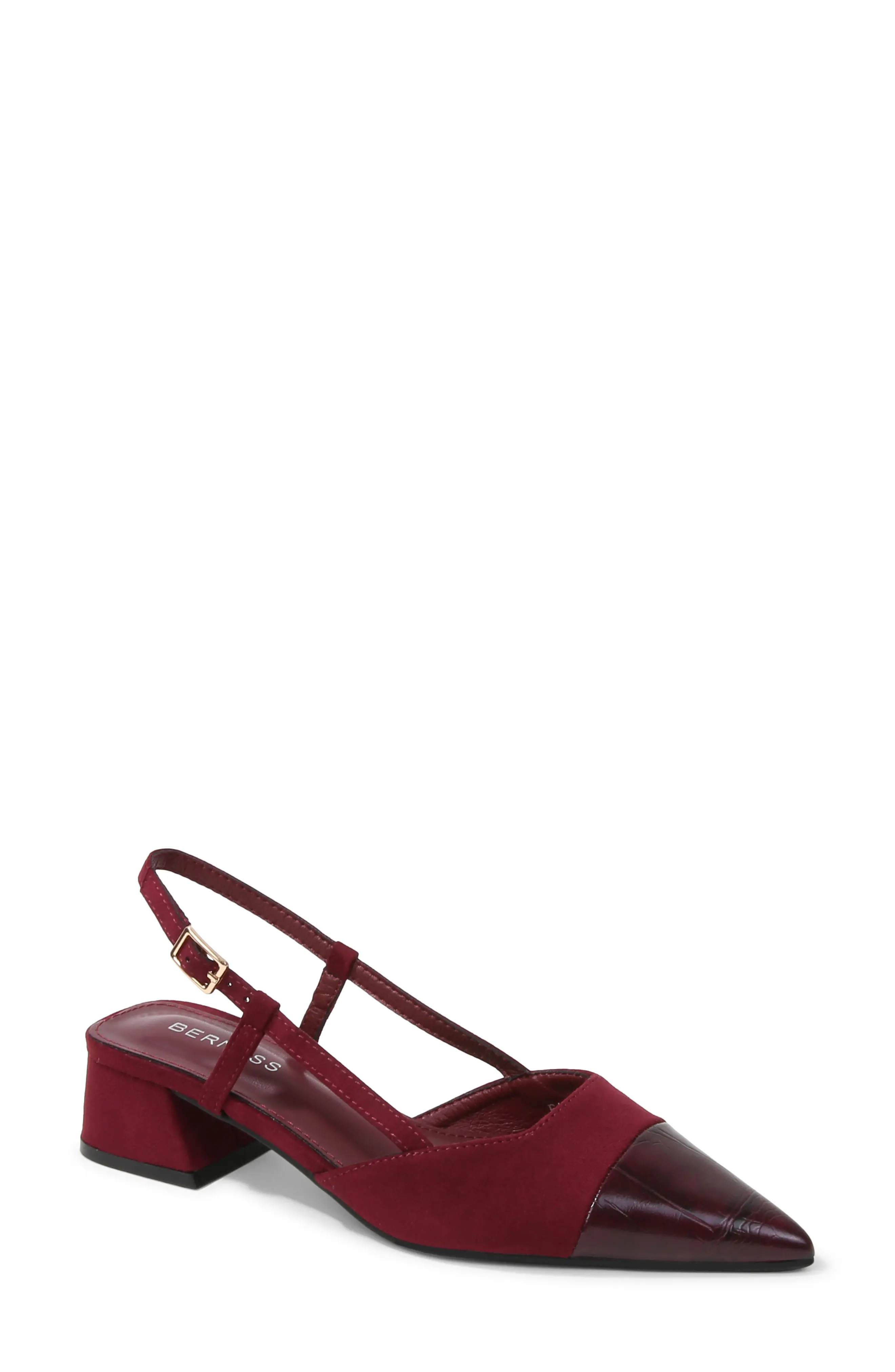 BERNESS Slingback Block Heel Pump in Brown at Nordstrom Rack, Size 7 | Nordstrom Rack
