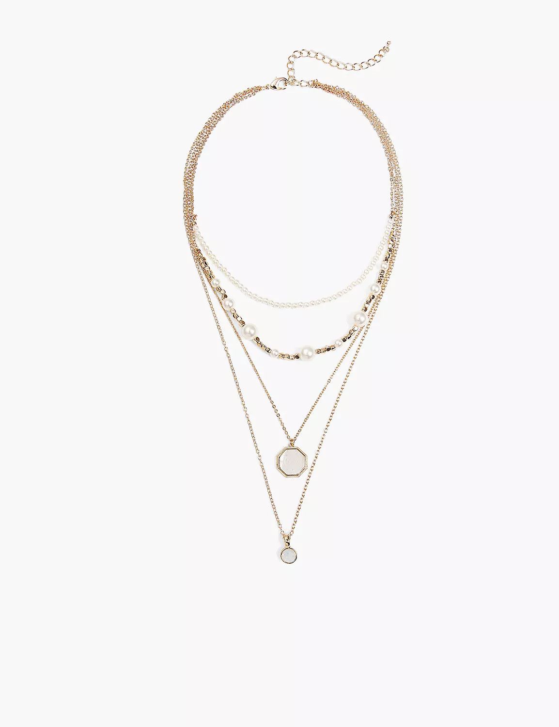 Pearl & Pave Layered Necklace | LaneBryant | Lane Bryant (US)