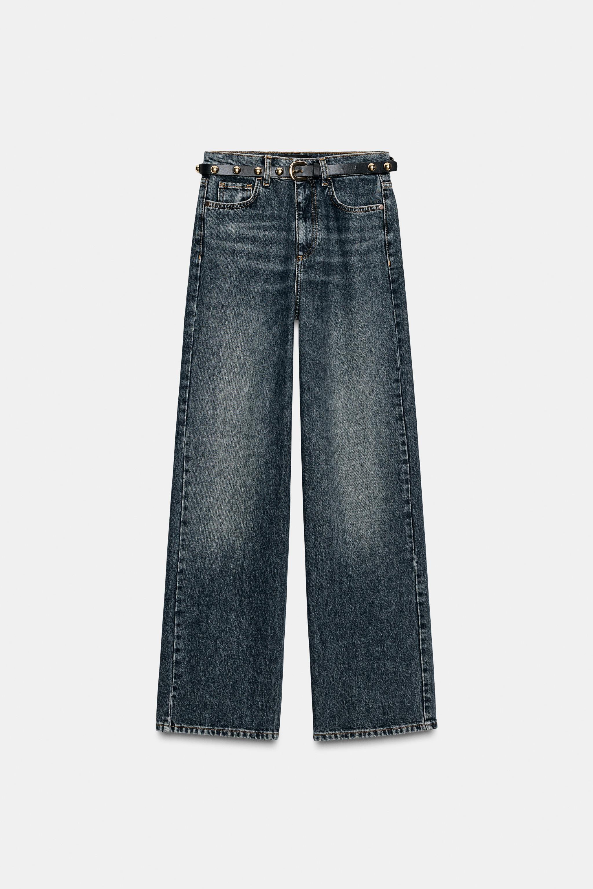Z1975 STRAIGHT TAPERED HIGH-WAIST JEANS WITH BELT | Zara US