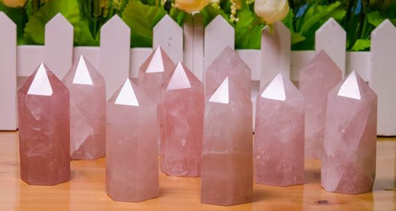Wholesale Rose Quartz Tower Rare Beautiful Natural Crystal Pink Quartz Polished Beads Rose Quartz... | Etsy (US)