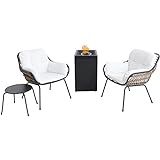 Mōd Furniture White Column Mod Furniture Bali 4-Piece Modern Outdoor Chat Set w/Handwoven All-Weathe | Amazon (US)