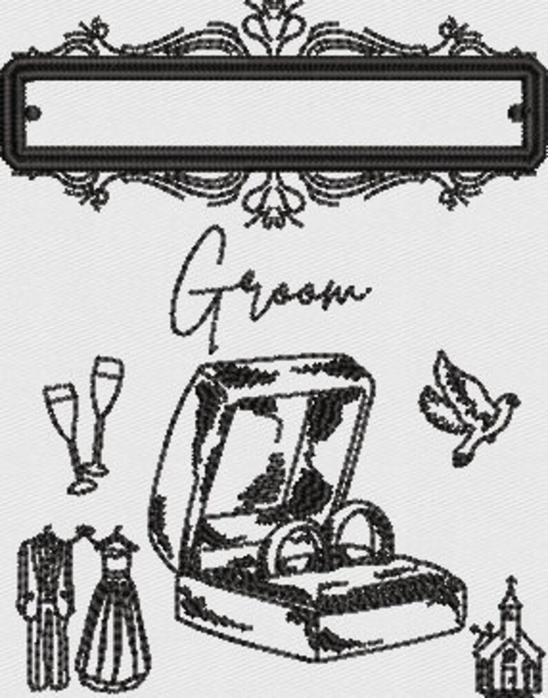 Groom Embroidery Design, Wedding Embroidery File - Etsy | Etsy (US)