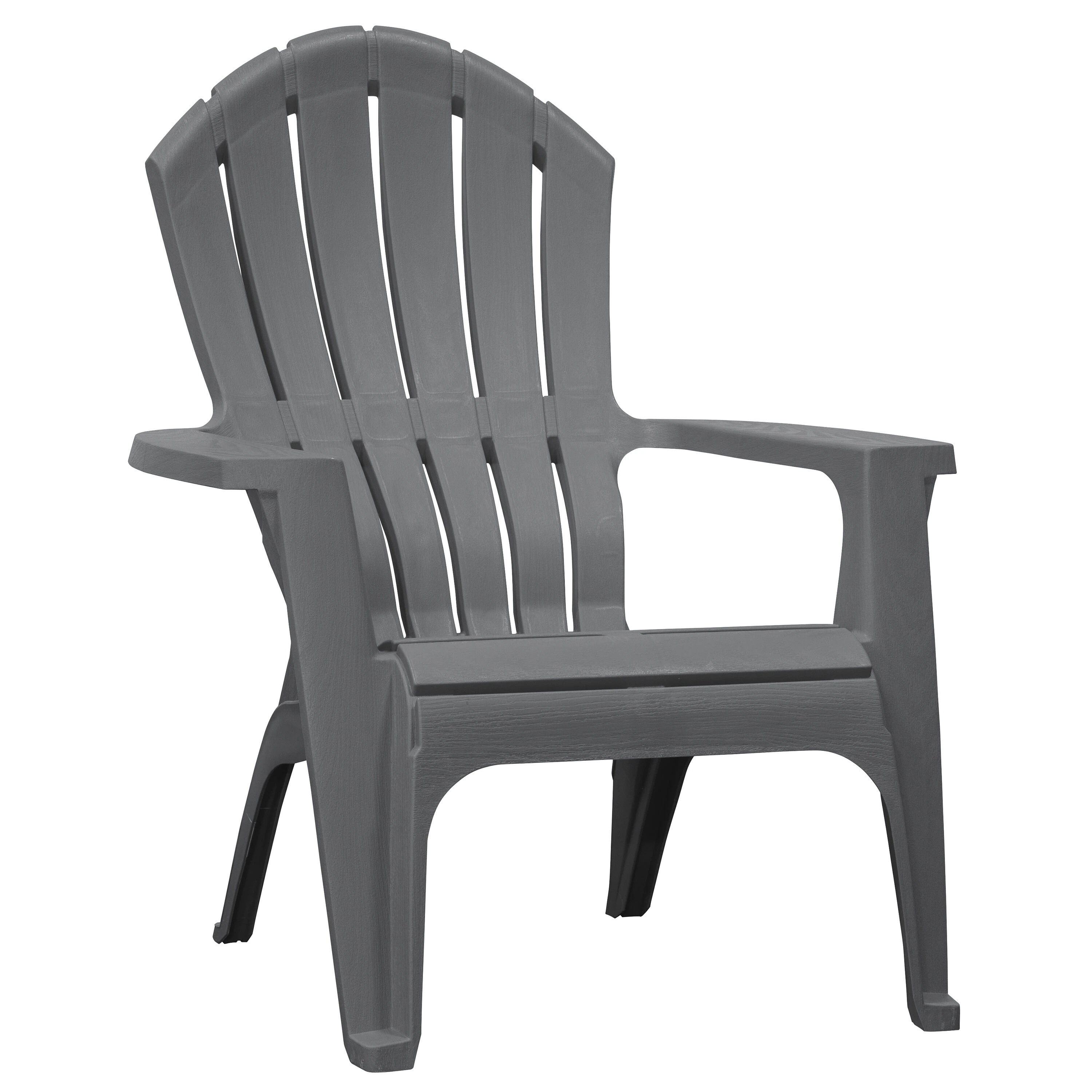 Adams PATIO Stackable Charcoal Resin Frame Stationary Adirondack Chair with Slat Seat | 8371-13-3... | Lowe's