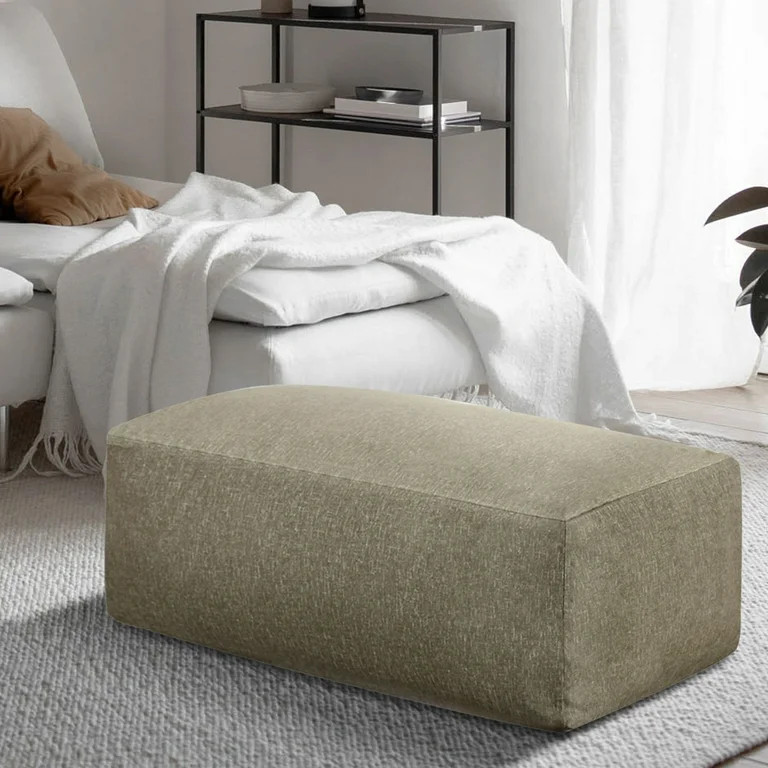 Castle Place 42" Velvet Pouf, Truffle Brown | Walmart (US)