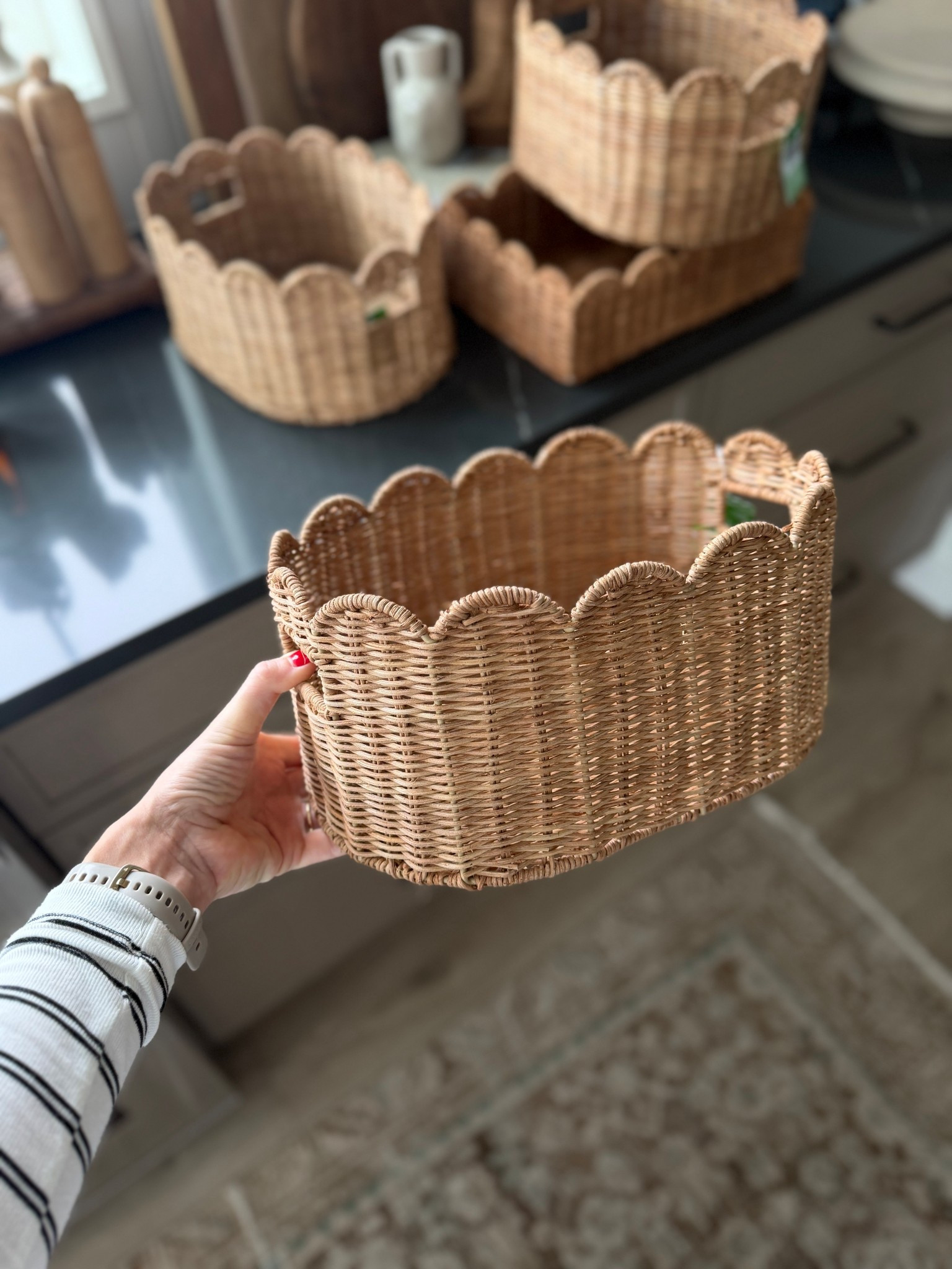 New baskets! The color is very natural IRL and they are 30% off 🙌 These are the smaller oval size (not online yet) but I linked the larger size  

#LTKSaleAlert #LTKHome #LTKFindsUnder50