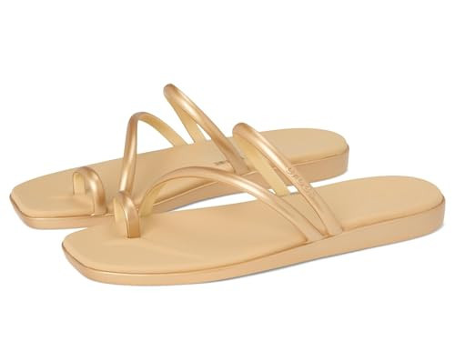 Crocs Women's Miami Toe Loop Sandal Metallic Gold 8 Medium | Amazon (US)