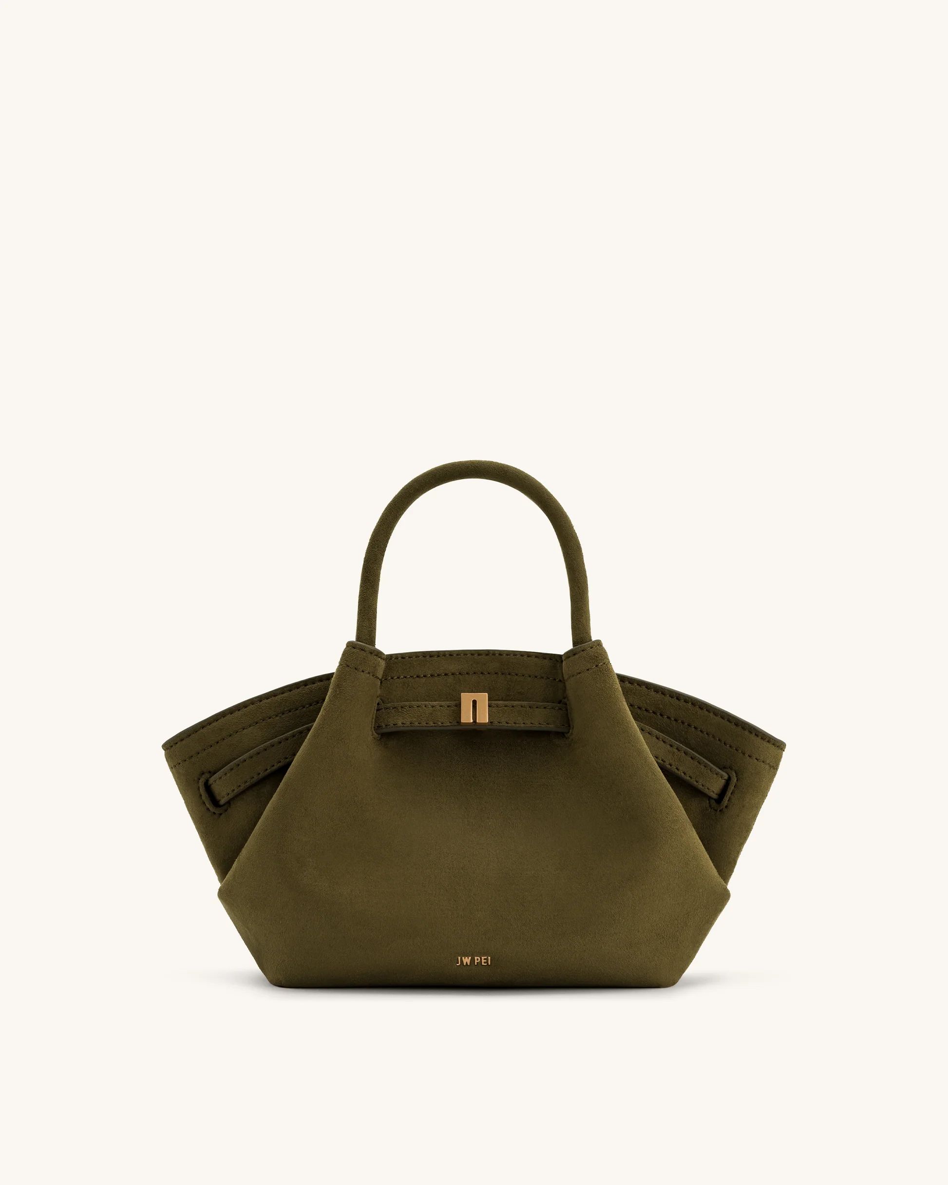 Hana Mini Faux Suede Tote Bag - Dark Olive | JW PEI US