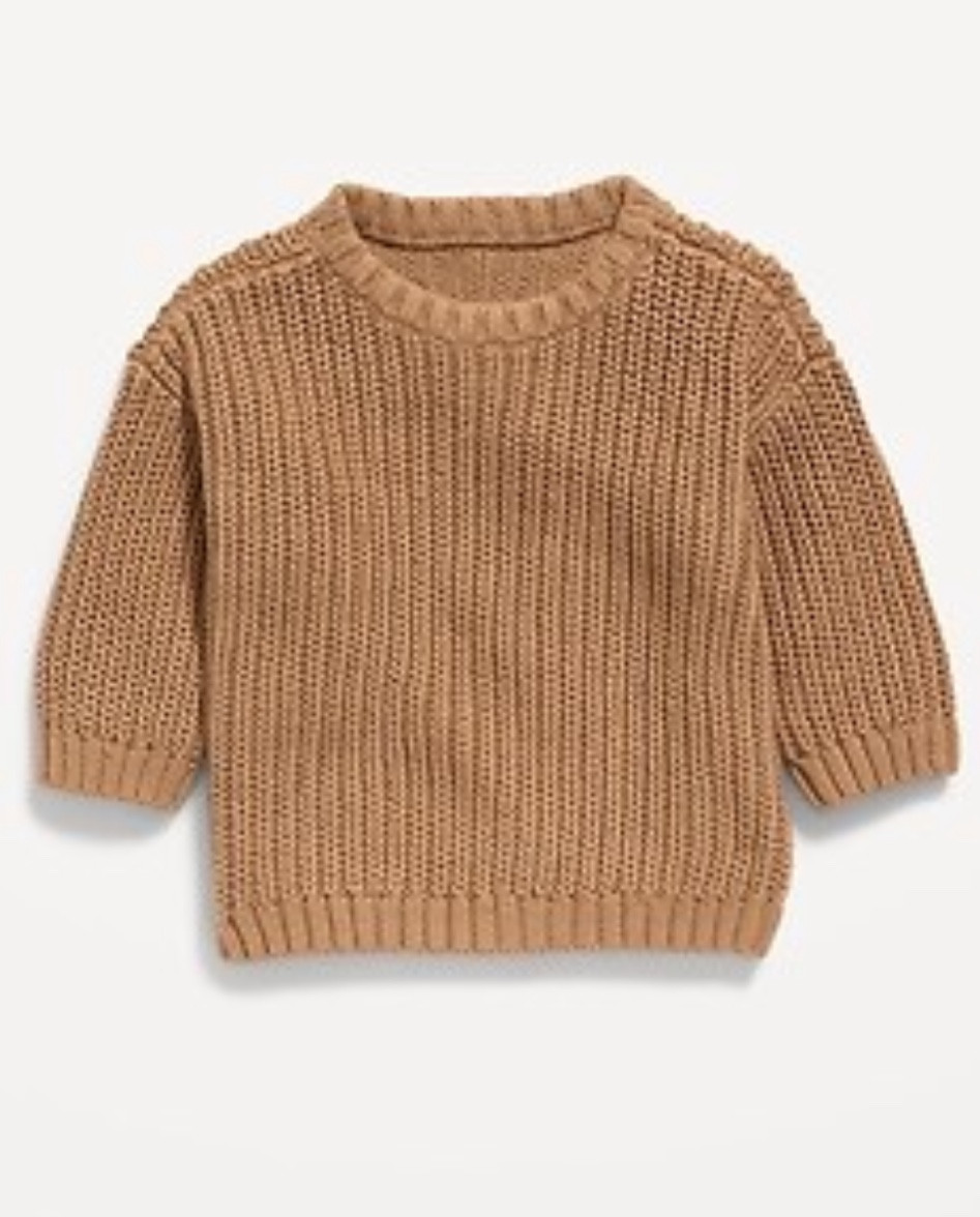 Shaker stitch pullover for baby 

Old navy has 40% off for the next 14 hours, go go go! 

#baby #oldnavyhaul #babyclothes #neutralbaby #ltkbaby