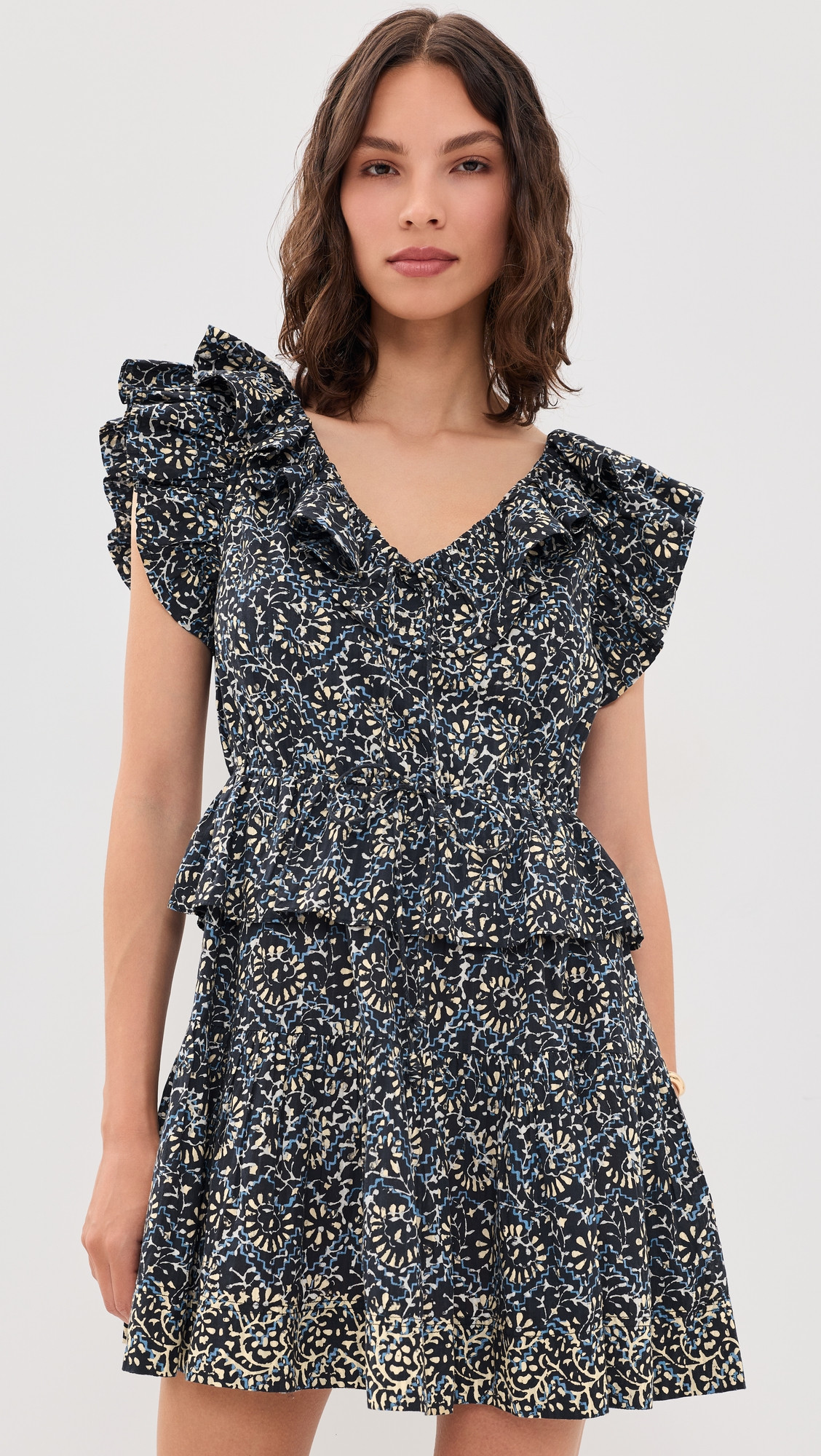 Ulla Johnson Celie Cotton Mini Dress Midnight Bloom 4 | Shopbop