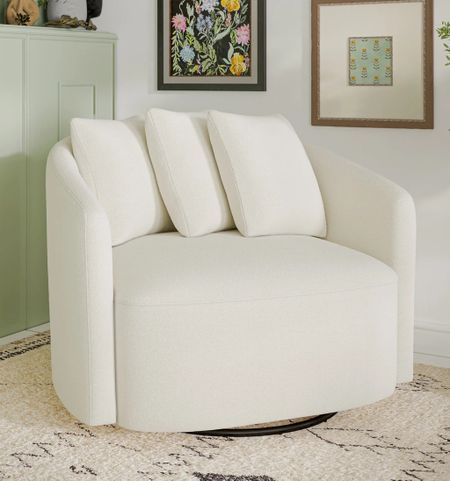 Beautiful Drew Swivel Chair by Drew Barrymore at Walmart with 3 accent pillows - Pottery Barn Swivel Chair dupe l walmart home l walmart room decor interior design

#LTKStyleTip #LTKHome