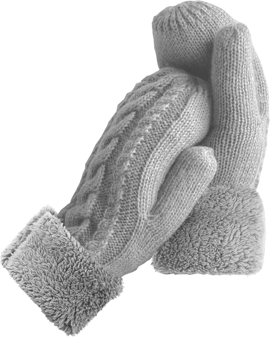 AURUZA Winter Warm Mittens for Women, Cozy Thick Knitted Gloves & Mittens Warm Soft Lining Cold W... | Amazon (US)