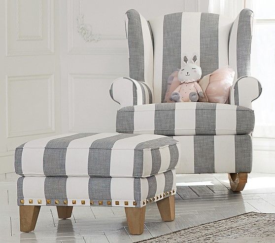 Emily and Merrit Wingback Converitble Rocker & Ottoman | Pottery Barn Kids