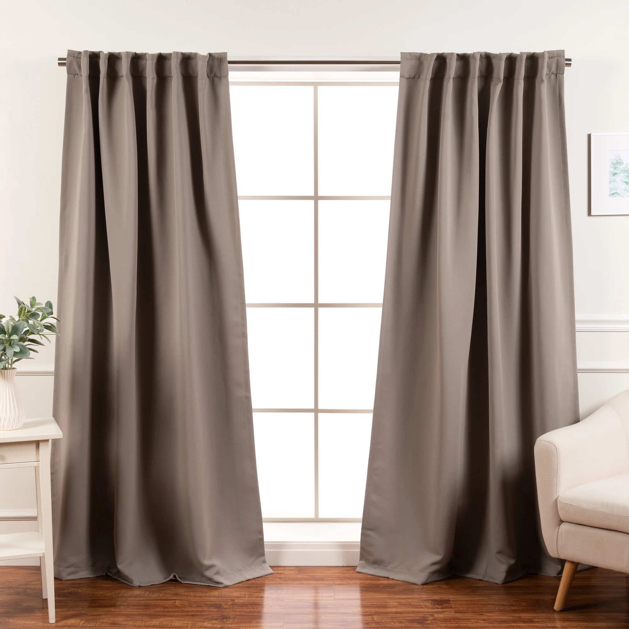 Bantam Solid Blackout Thermal Rod Pocket Curtain Panels (Set of 2) | Wayfair North America