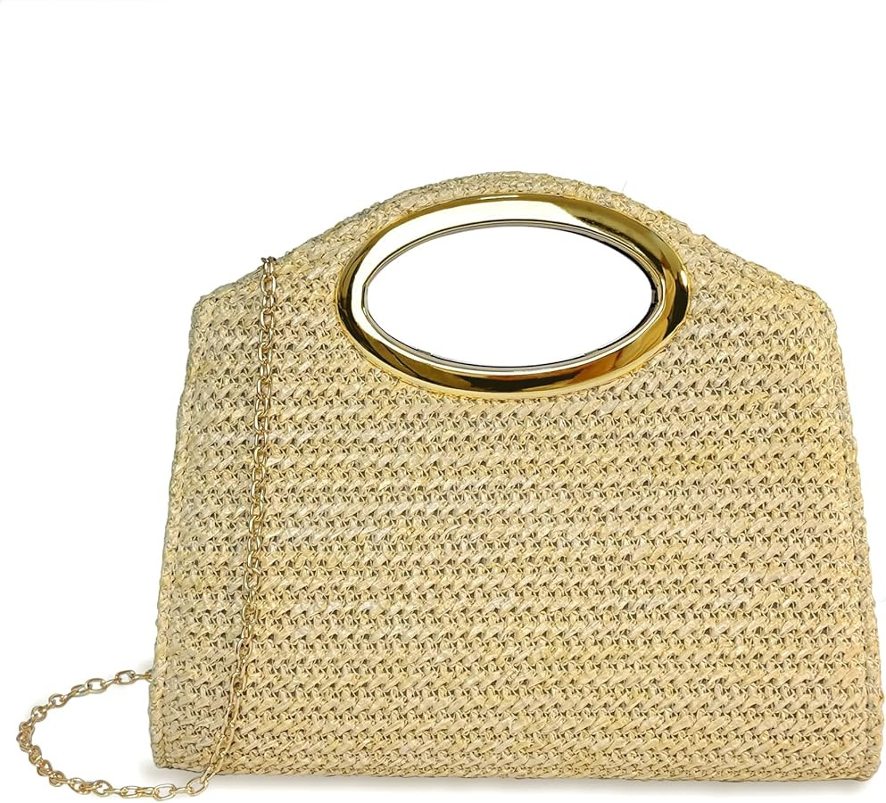 Aovtero Straw Clutch Purse Top Handle Handbags for Women Summer Beach Vacation Woven Evening Cros... | Amazon (US)