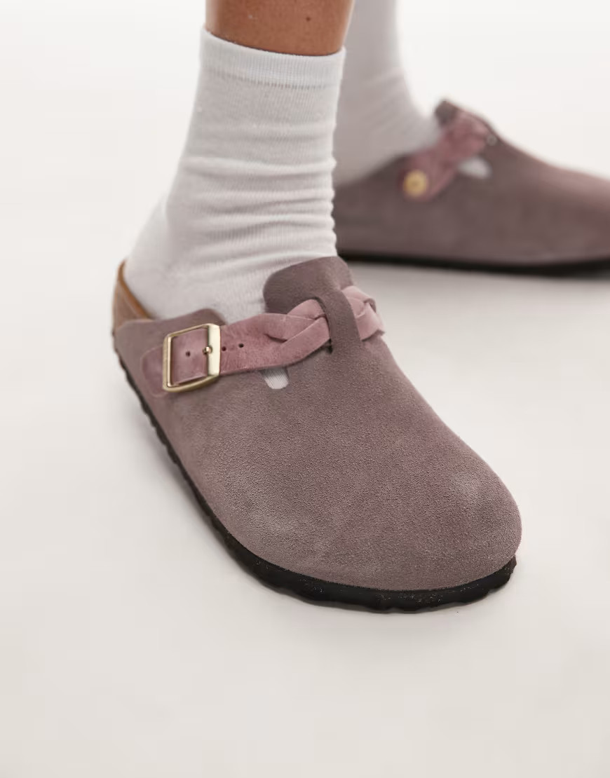 Birkenstock braided Boston clog in faded purple | ASOS (Global)