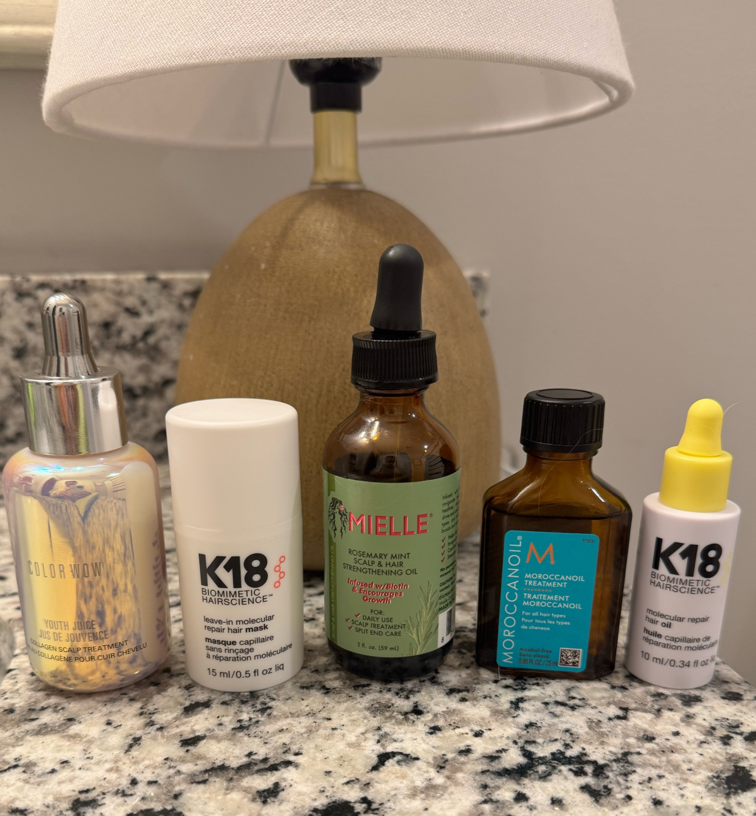 Oils — before and after shampoo 
After — both K18 & Moroccan oil 
Everything else — before :) 

#LTKMostLoved