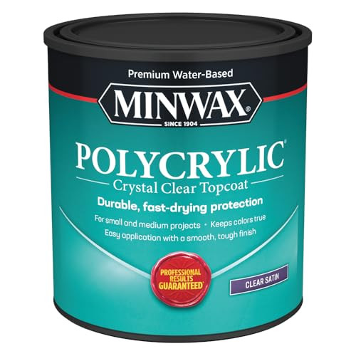 Minwax 63333444 Polycrylic Protective Finish, Satin, Clear, 1 Quart | Amazon (US)