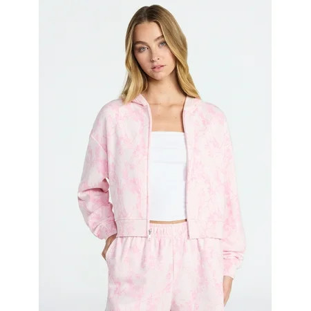 No Boundaries Boxy Zip-Up Hoodie, Women's XXS-XXL | Walmart (US)