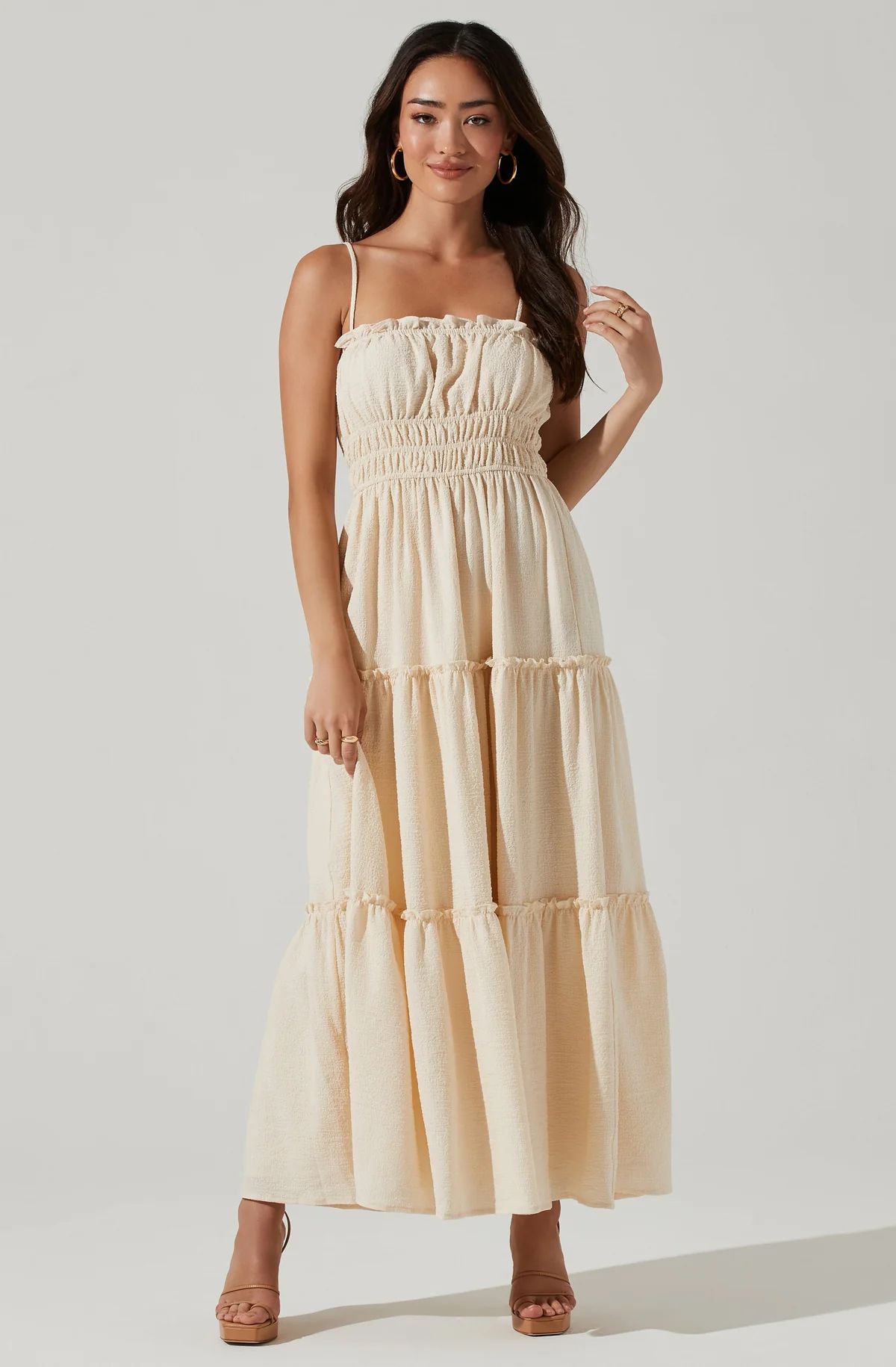 Smocked Crinkle Maxi Dress | ASTR The Label (US)