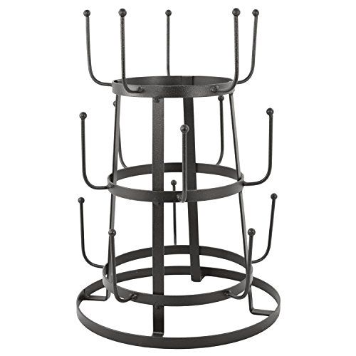 MyGift Vintage Rustic Gray Iron Mug / Cup / Glass Bottle Organizer Tree Drying Rack Stand | Amazon (US)