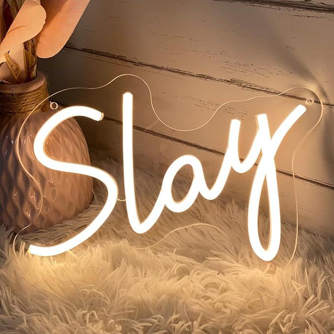 Slay Neon Sign for Wall Decor Custom Light Up Sign Indoor Bedroom Home Decor LED Neon Signs Large... | Amazon (US)