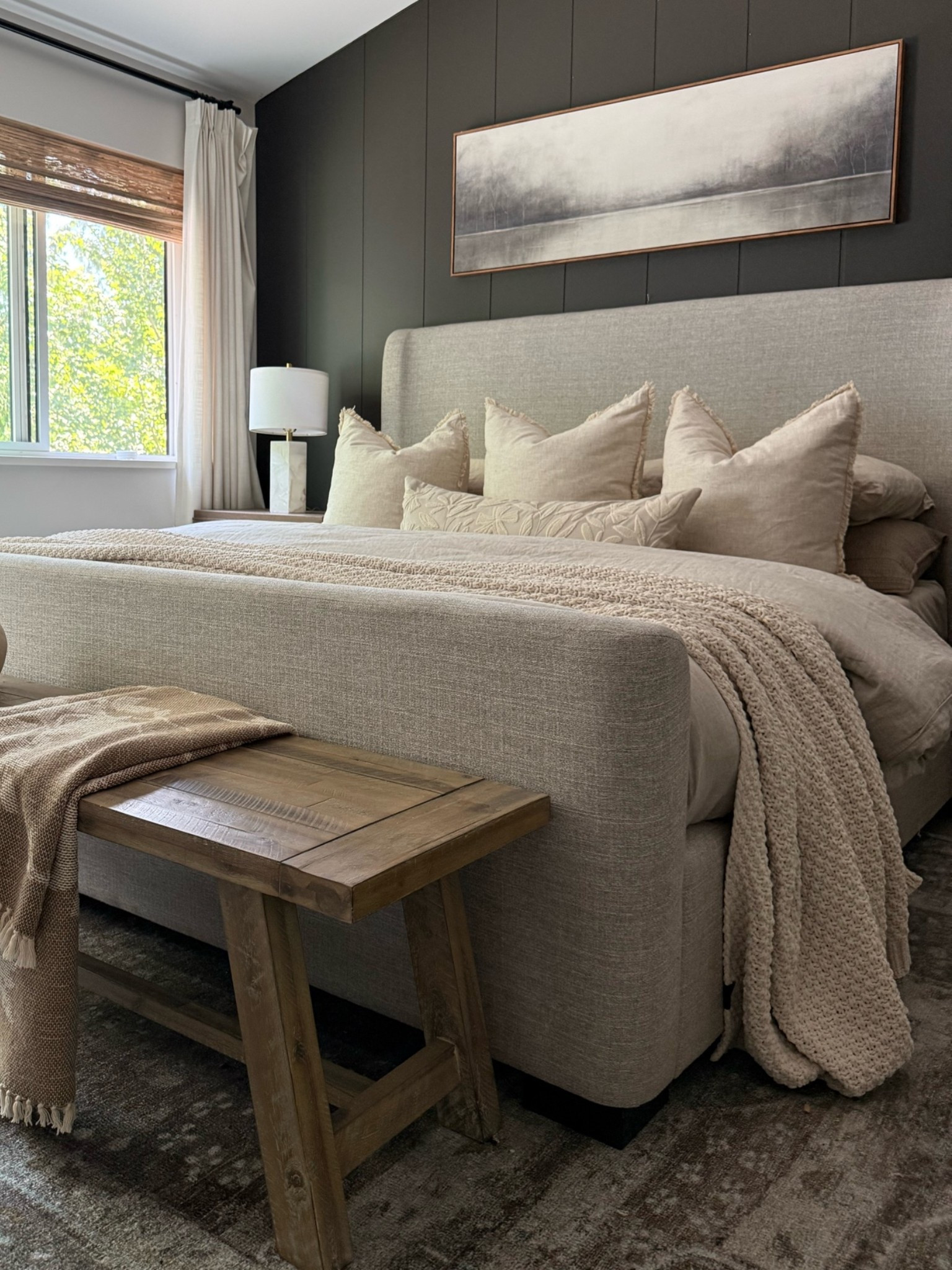 #ad Wayfair bedroom. My upholstered bedframe is one of my most requested links. And I can’t recommend it enough! 
#wayfair #wayfairpartner #ltkit @Wayfair