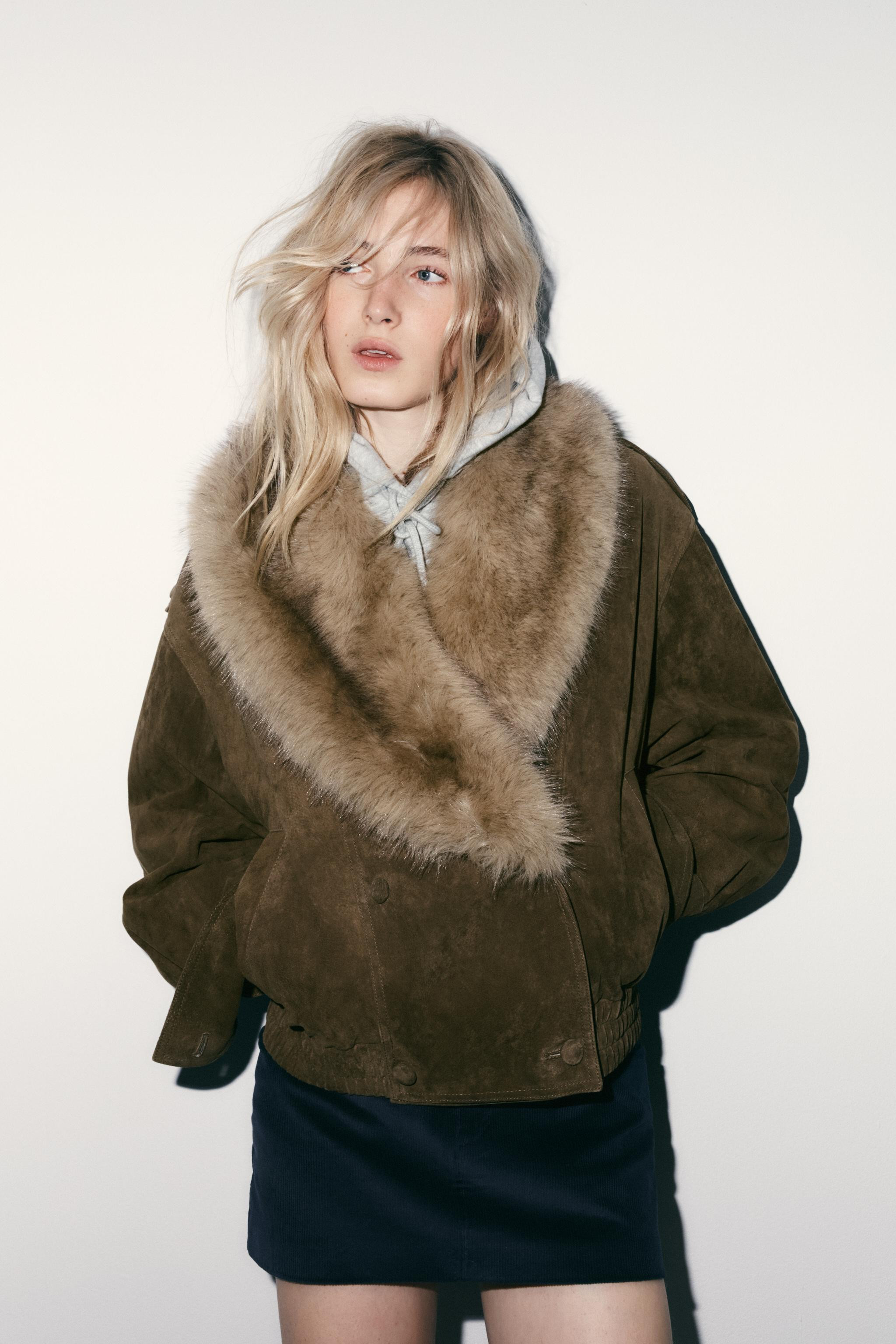 100% SHEEPSKIN SUEDE LEATHER JACKET | Zara UK