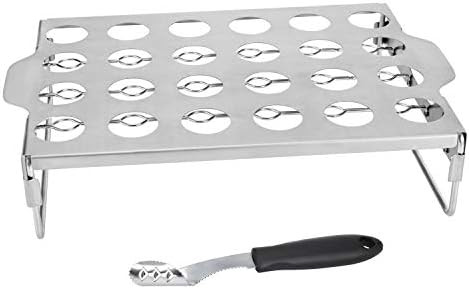 GOLOHO Stainless Steel Jalapeno Grill Rack with Bottom Supportive Bars and Foldable Legs -24 Hole... | Amazon (US)