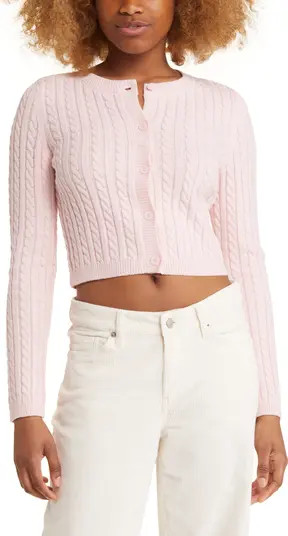 Cable Crewneck Cardigan | Nordstrom