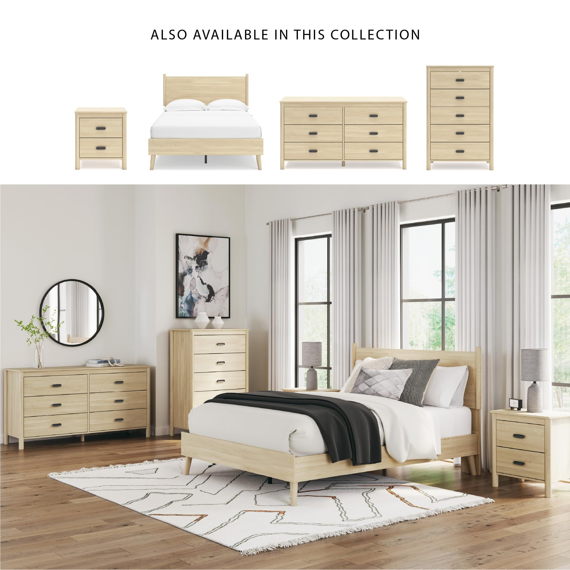 Signature Design by Ashley Cabinella Casual 6-Drawer Dresser with Safety Stop, Light Brown | Amazon (US)