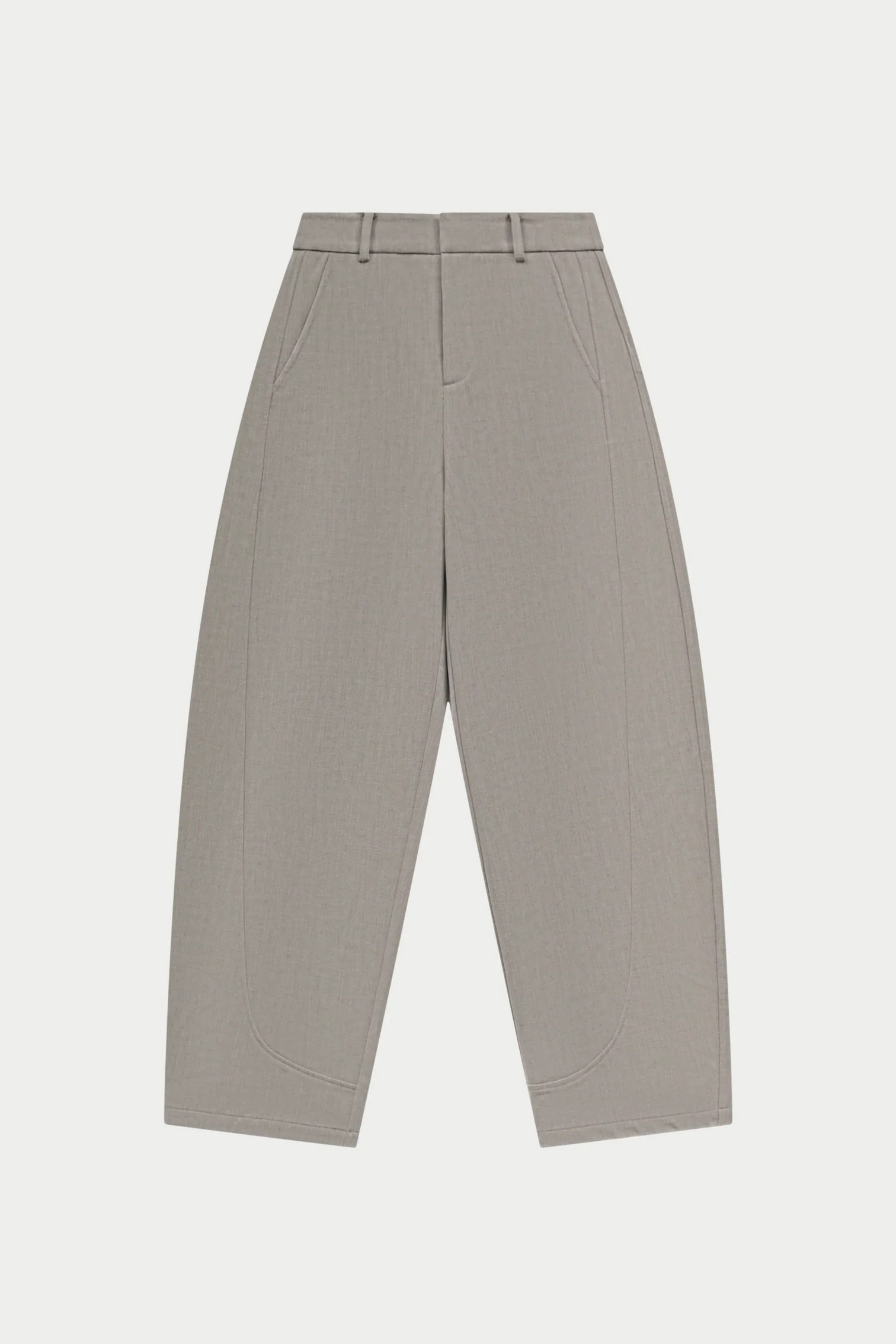 BARREL LEG TROUSERS - GREY | The Couture Club