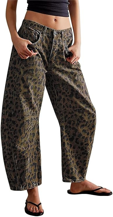 CHARTOU Wide Leg Cropped Jeans Denim Pants | Amazon (US)