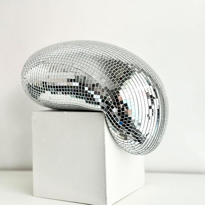 Melted Disco Ball Decor – Handmade 11″ Mirror Tile Dripping Centerpiece, Funky Aesthetic Room... | Amazon (US)