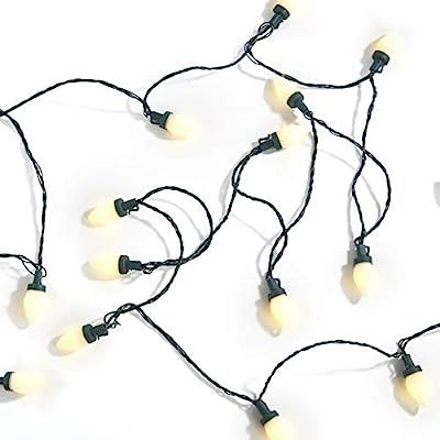 LampLust C7 LED Christmas Lights - 100 Count, Warm White with Green Wire, 58 Feet, Waterproof Out... | Amazon (US)