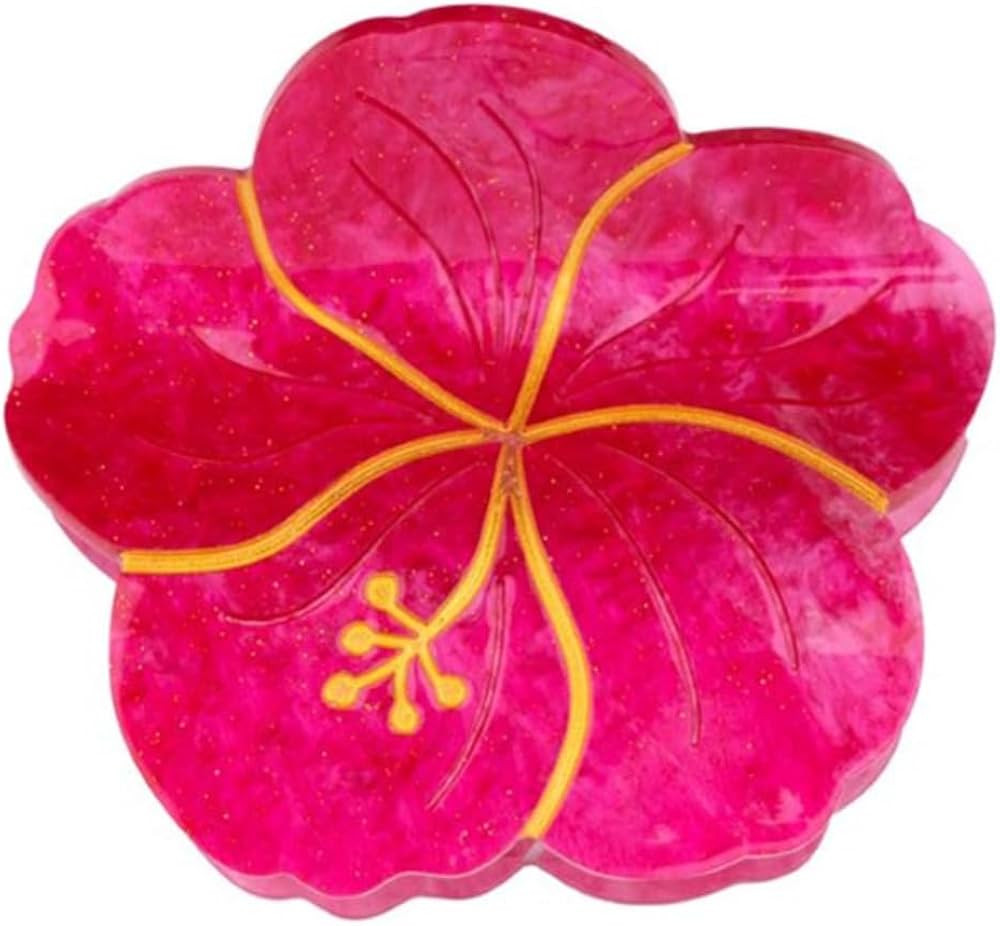 Hibiscus Claw Clip,Acetate Hair Clips,Small Hair Clips for Women | Amazon (US)