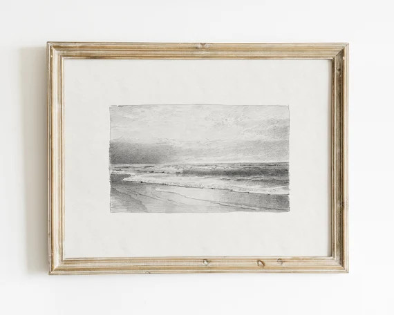 Sea Art Coastal Decor Seascape Art Vintage Art Beach - Etsy | Etsy (US)