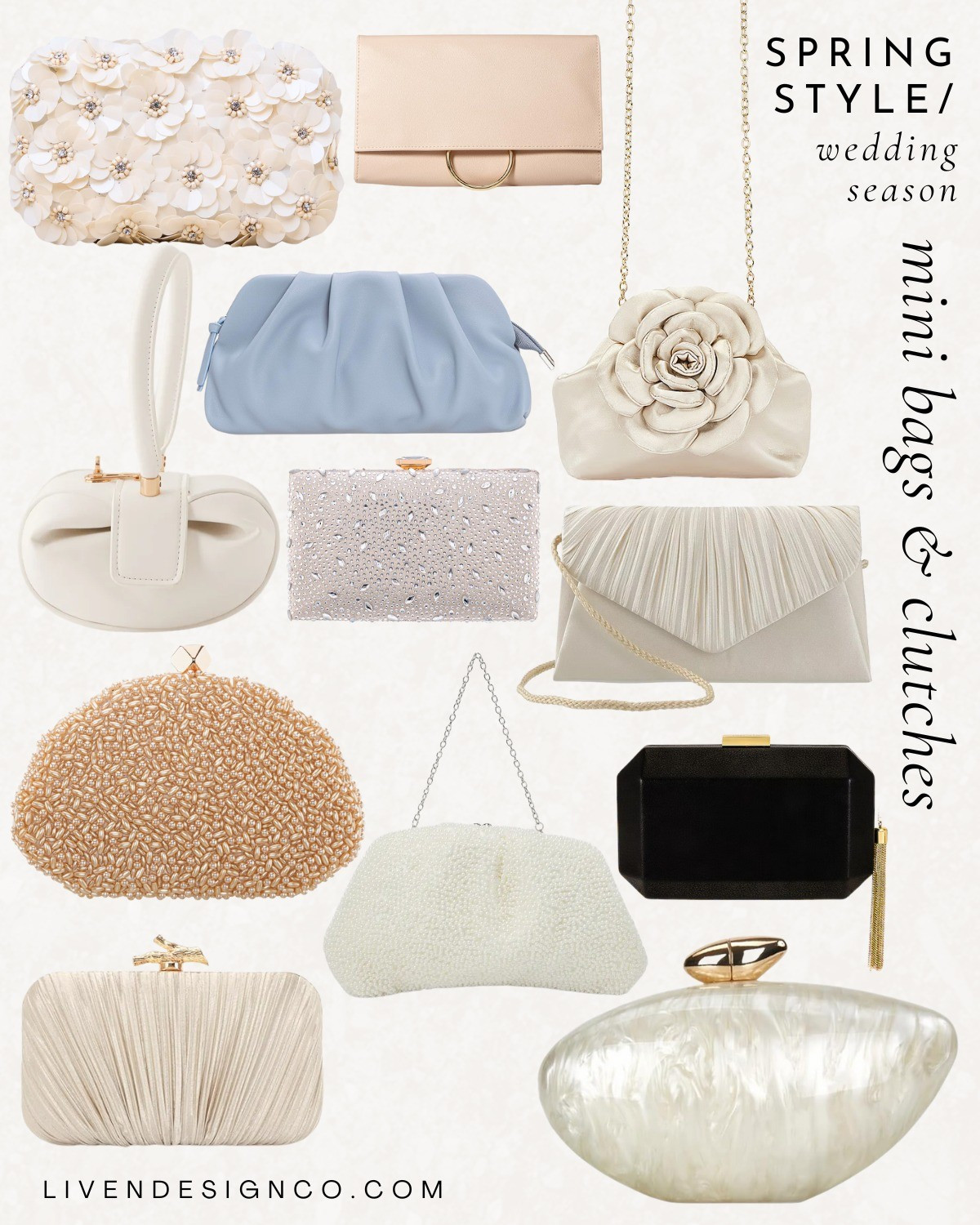 Wedding clutch. Wedding bag. Wedding guest. Spring wedding. Metal clutch. Floral clutch. Satin clutch. Envelope clutch. Pleated clutch. Mini bag. Gold clutch. Silver clutch bag. Handbag. White mini bag. Blue clutch. Leather clutch. Shoulder bag. Formal event. Evening bag. Party bag. Bridal shower. Black tie. Acrylic clutch. 

#LTKStyleTip #LTKWedding #LTKItBag
