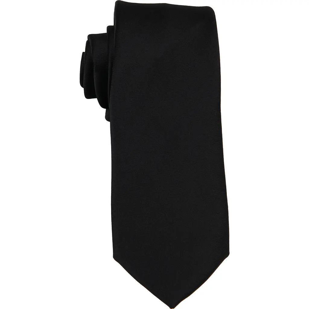 Brooklyn Brigade Men's Solid Satin Tie in Black at Nordstrom | Nordstrom