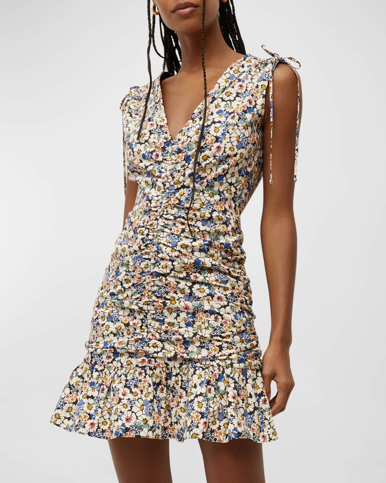 Jackson Floral Ruched Mini Dress | Neiman Marcus