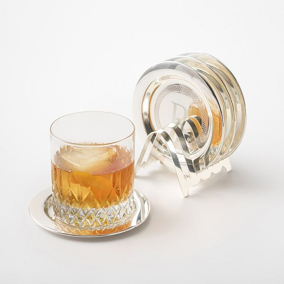 Celebration Silver Etched Coasters, Set of 4 | Mark and Graham