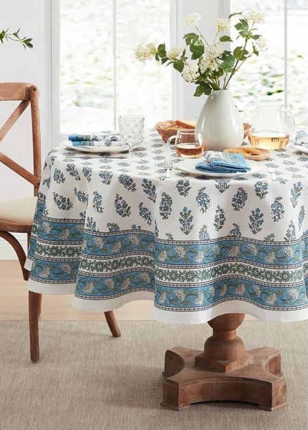 Block print tablecloth, floral tablecloth 

#LTKfindsunder100 #LTKhome #LTKfindsunder50