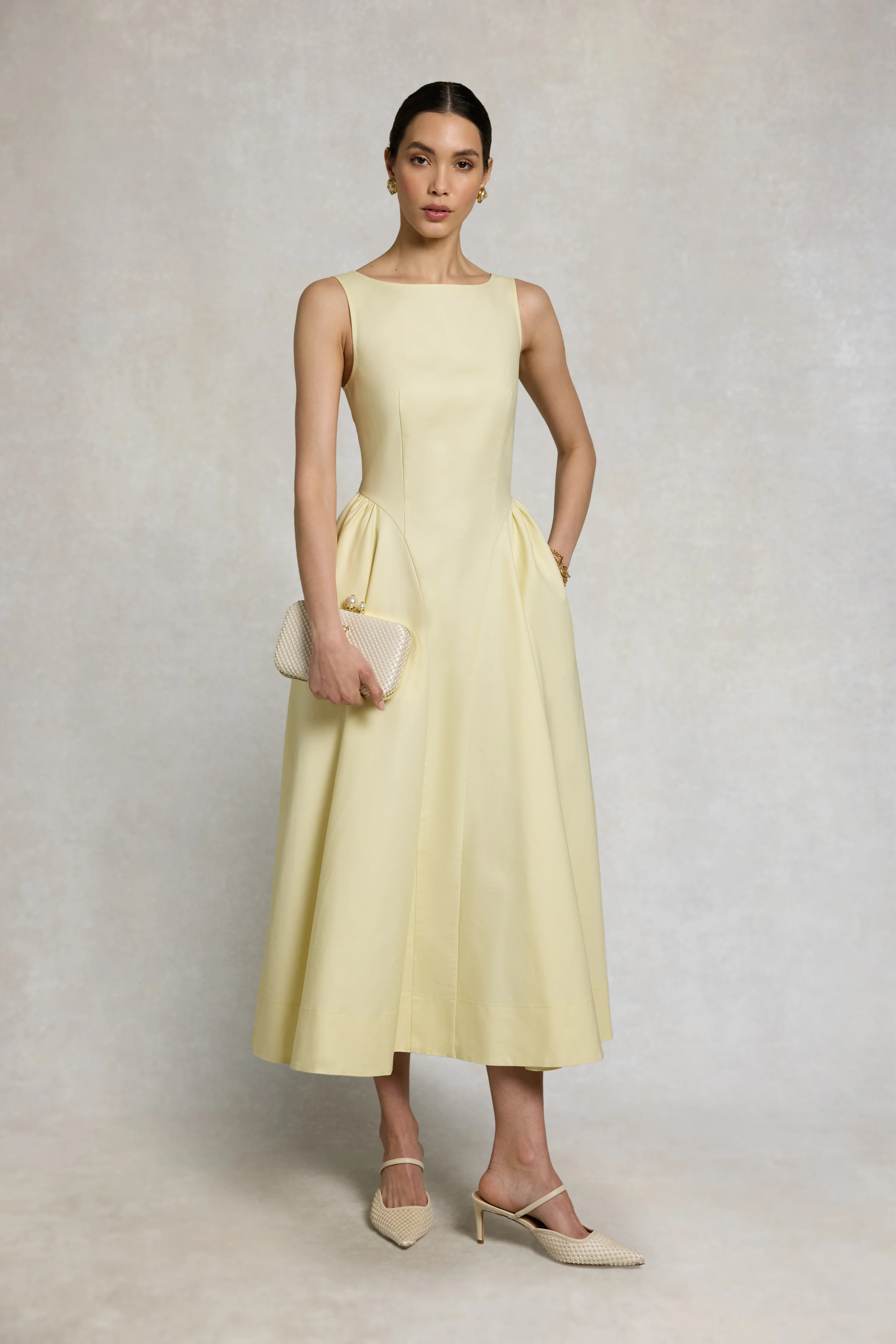 Chatsworth Woven Dress (Lemon) | Holland Cooper