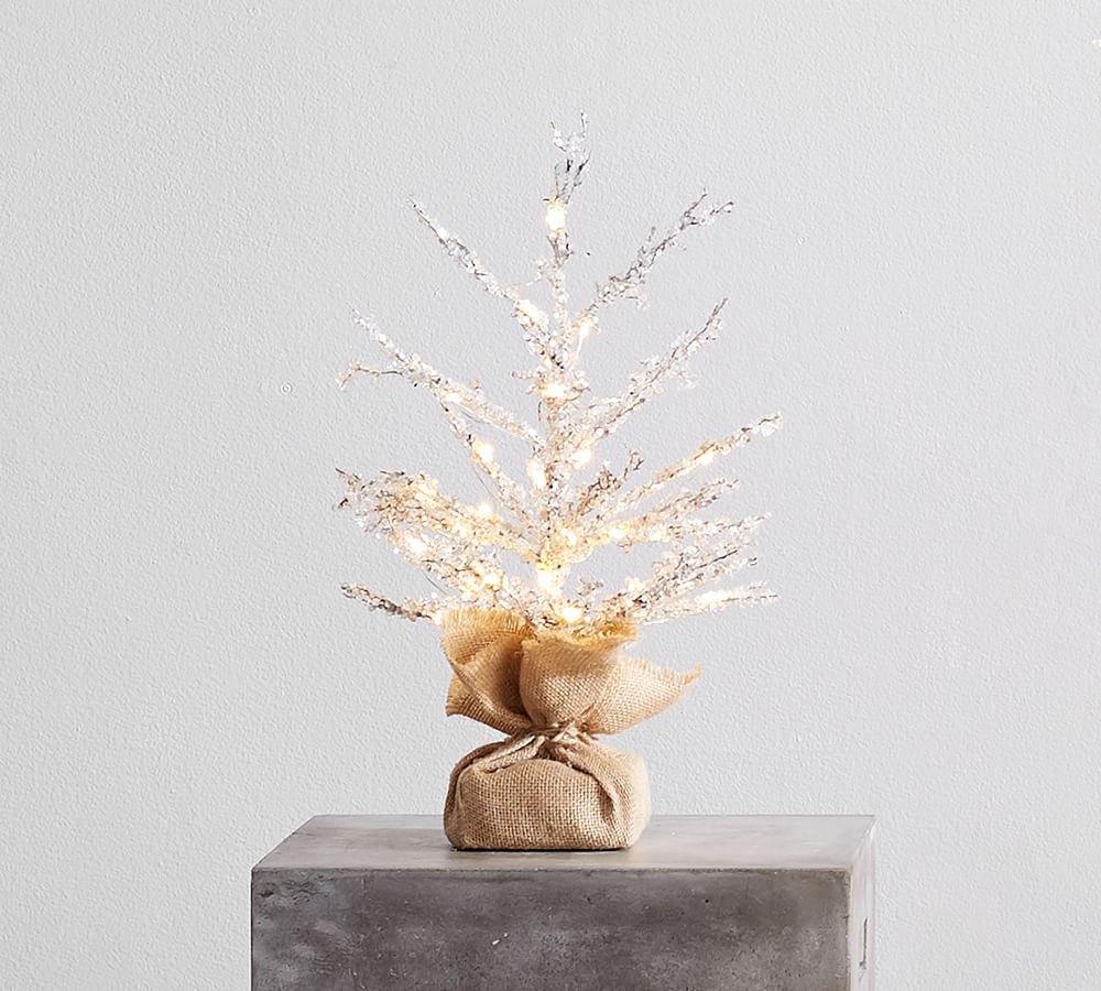 Lit Snowy Crystal Trees | Pottery Barn (US)