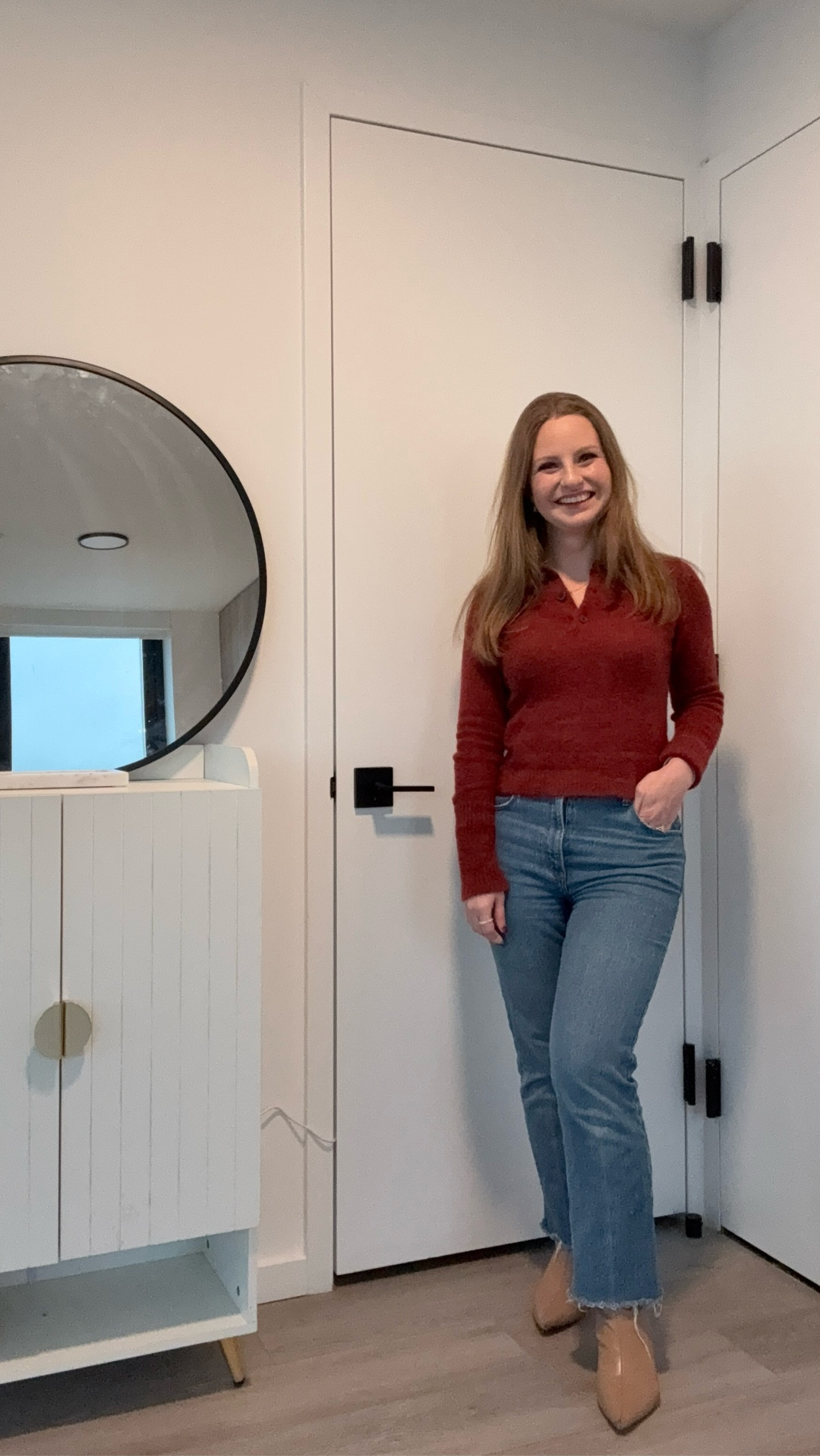 Loving this new polo collar sweater from Banana Republic I got for Xmas! Note: it is alpaca wool so very warm, but just in case the texture bothers you. Wearing an XS but could size up for a more relaxed fit.


Holiday outfit, winter outfit, casual outfit, women sweaters 

#LTKPetite #LTKHoliday #LTKootd