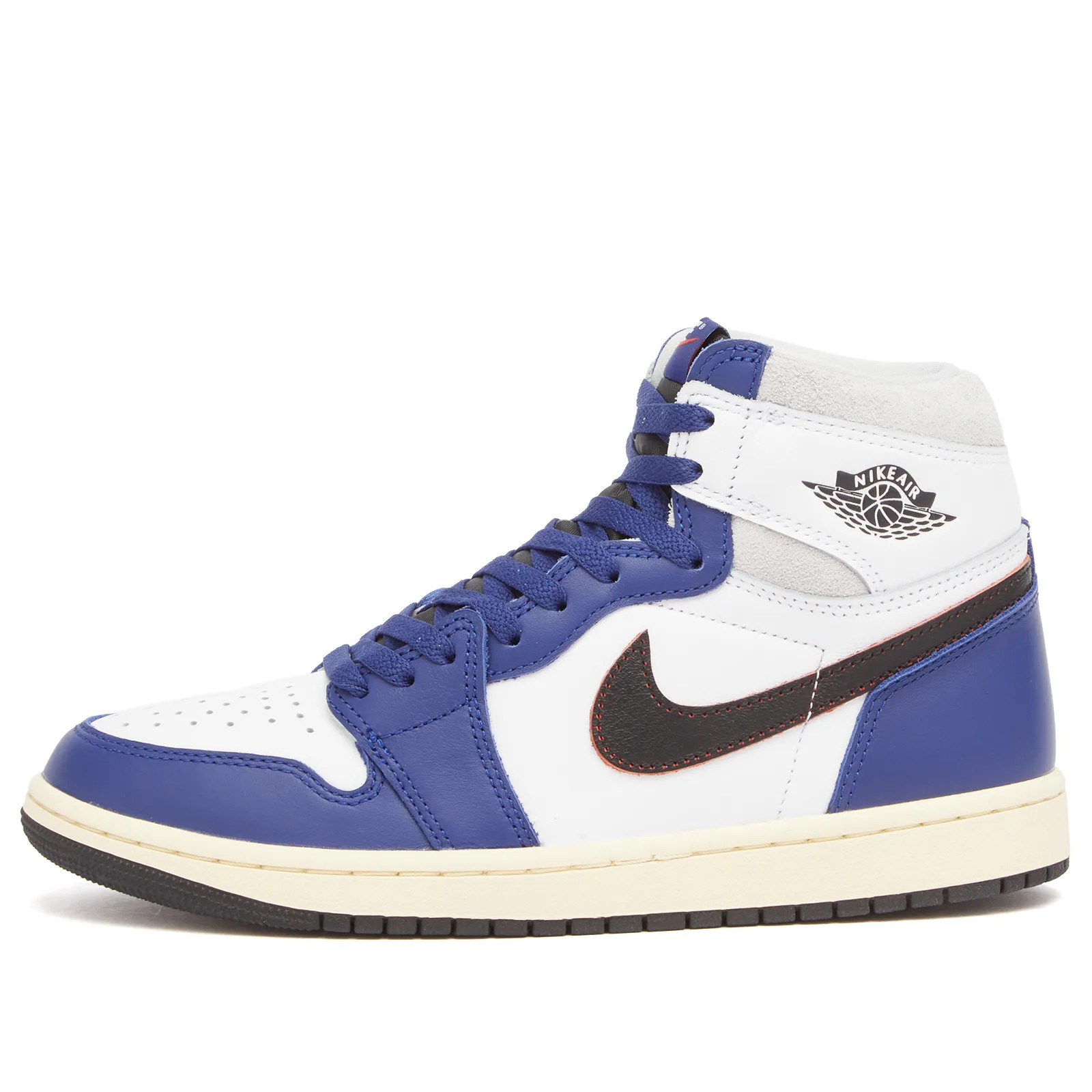 Air Jordan 1 Retro Hi Og Rmstd Sneaker in White/Grey/Royal, Size UK 5 | END. Clothing