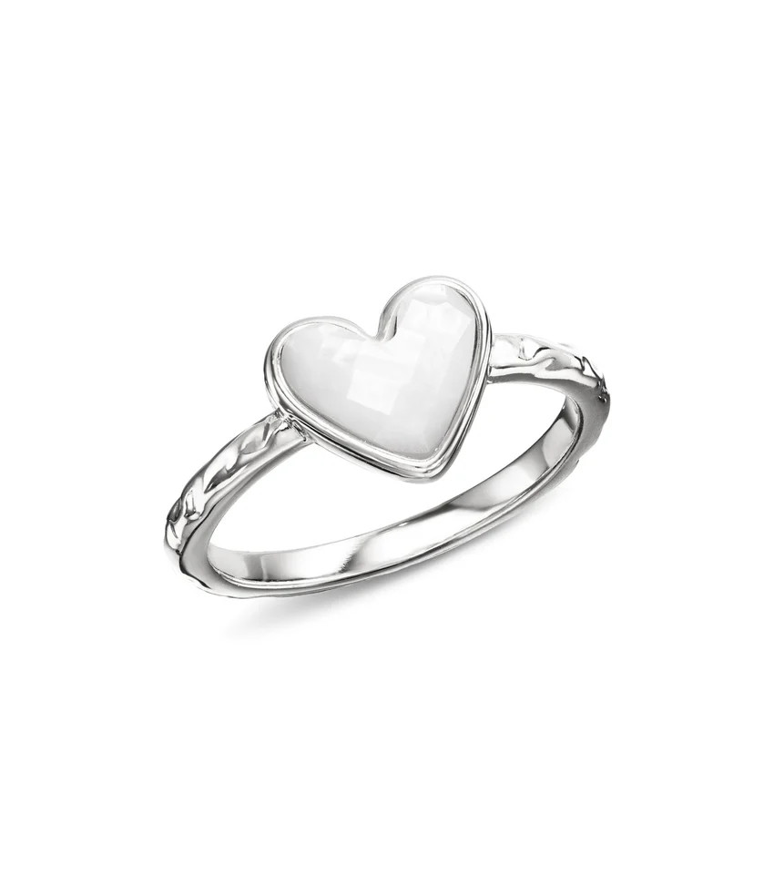 White Quartz Heart Ring (Silver) | Abbott Lyon