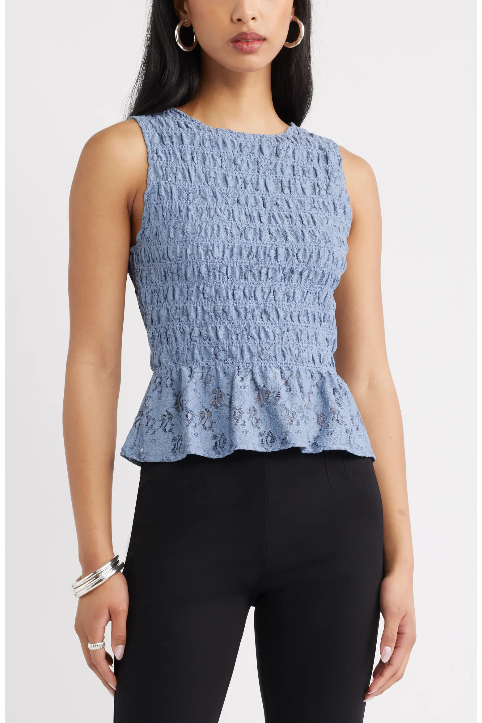 Smocked Lace Peplum Top (Women) | Nordstrom | Nordstrom