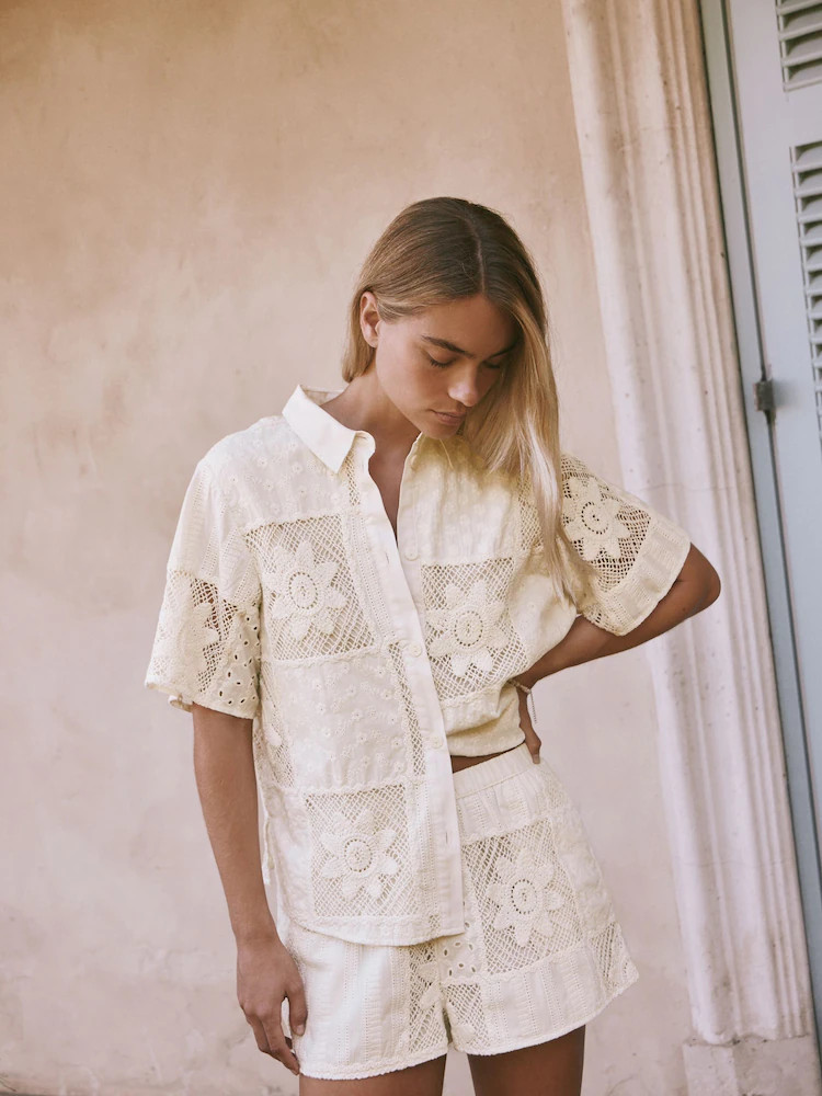 Cream Crochet Shirt | Next US